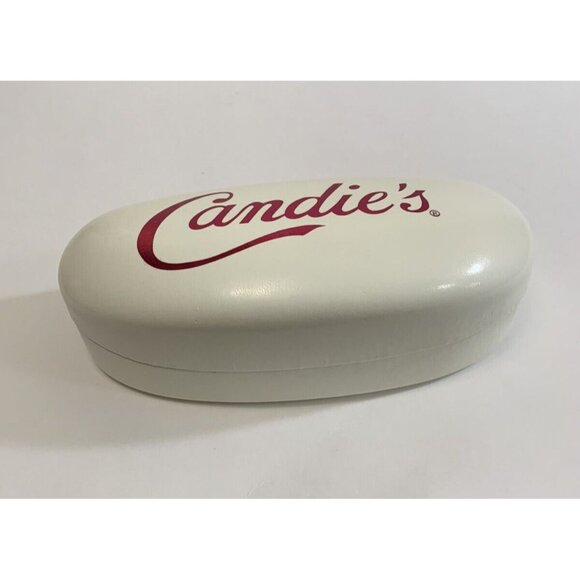 Candies Hard Clamshell Case For Eyeglasses Sunglasses White Pink Felt Lining - Picture 5 of 9